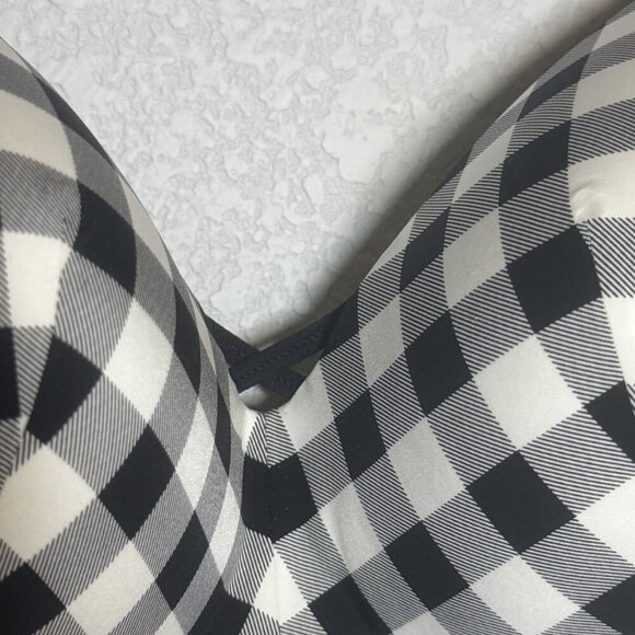 Torrid Curve Black & White Checkered Wireless Lightly Lined Bra 48D Adjustable S - Picture 6 of 6